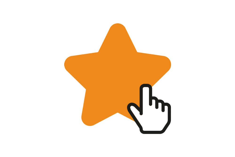 Cursor hovering over a star in order to save as favorite