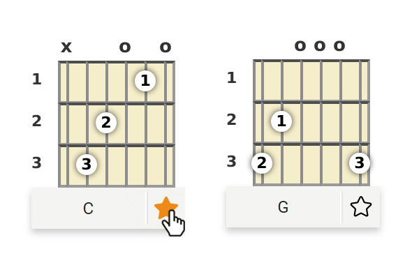 Screenshot of saving chords feature
