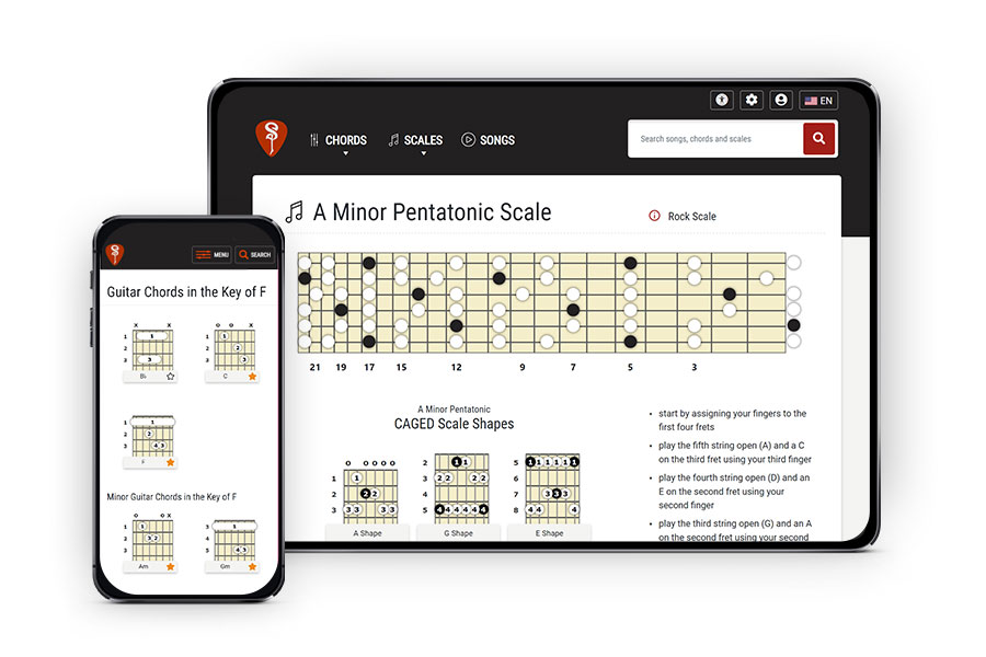 Tablet and mobile view of left-handed site functionality